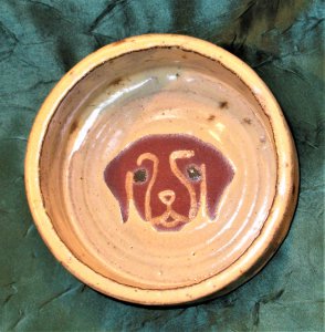 Fressnapf / Trinknapf für kleine Hunde, Hundenapf, Keramik mit Abbild