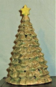 Tannenbaum, Keramik, mit Beleuchtung, grün